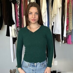Charter Club Green V-Neck Sweater